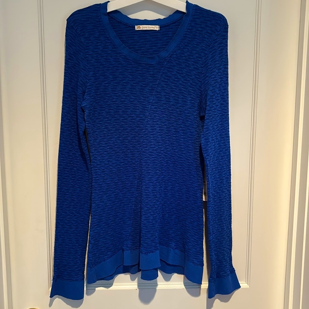 NWT Pure Karma long sleeve Palos Verdes Top in Cardiff blue